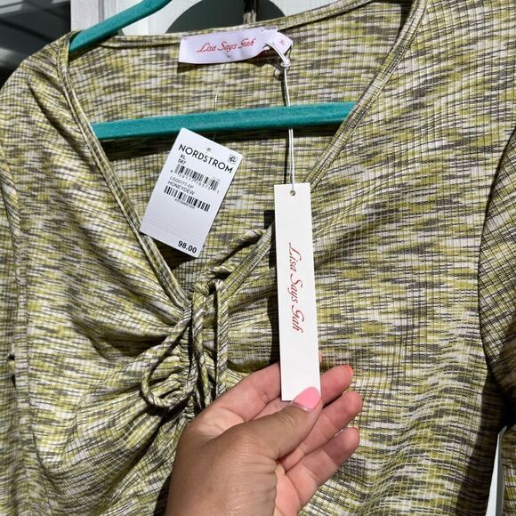 Lisa Says Gah Lotta Ribbed Space Dye Honeydew Dress NWT - Picture 5 of 10